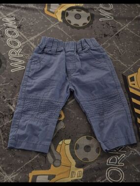 New Kids Elastic Waist Blue Pants, Size: 12-18 Month | No Tags, Prewashed